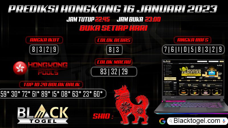 Prediksi Togel hongkong 16 januari 2023